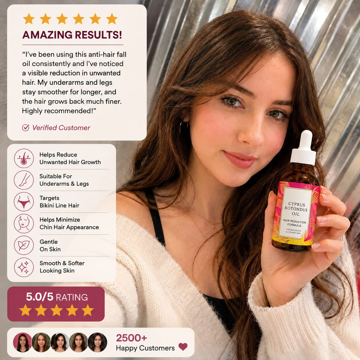 Cyperus Protundus Oil Hair Remover 30ml Pack of 3 Bye 2 Get 1 Free